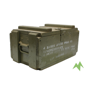 MILITARY SURPLUS Wooden Ammo Box (Mines) Metal Handle