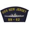 U.S. NAVY USs New Jersey Cap Patch