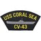 U.S. NAVY USS Coral Sea CV-43 Cap Patch