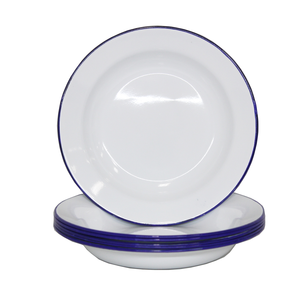 OUTBOUND 24cm White Enamel Soup Plate x 12