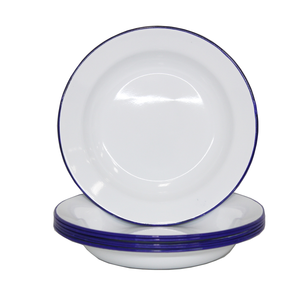 26cm ENAMEL SOUP PLATE WHITE per DOZEN