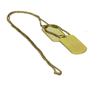 COMMANDO Gold Dog Tag Set