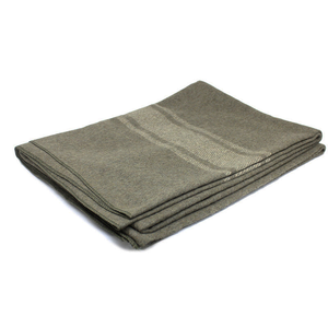 Italian Army Style Wool Blanket - Olive - 160x200cm