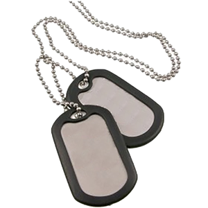 SILVER DOG TAGS with SILENCERS