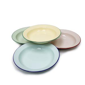 22cm ENAMEL SOUP PLATE - PASTEL