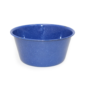 VINTAGE 19cm ENAMEL SALAD BOWL - BLUE