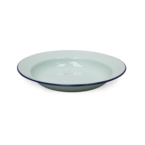 1 DOZEN 24cm ENAMEL SOUP PLATE in PASTEL GREEN