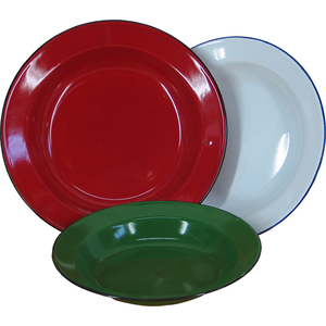 OUTBOUND 22cm Enanel Soup Plate Assorted Colours