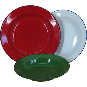 22CM ENANEL SOUP PLATE ASSORTED COLOURS
