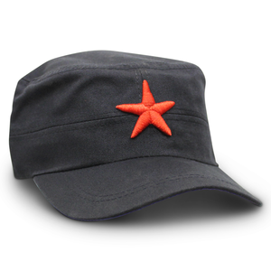 RED STAR HAT - BLACK