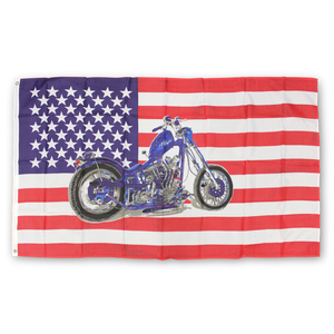 USA with MOTORBIKE FLAG  5x3
